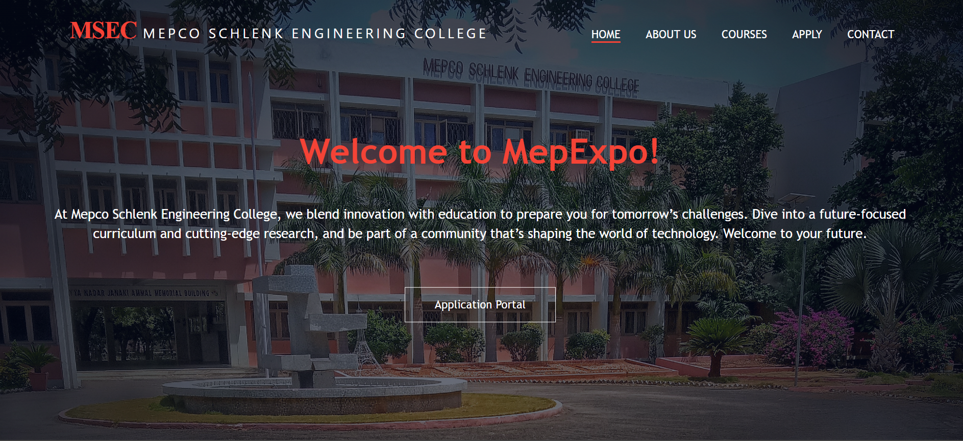 Mepco Schlenk Engineering College Admission Portal Project